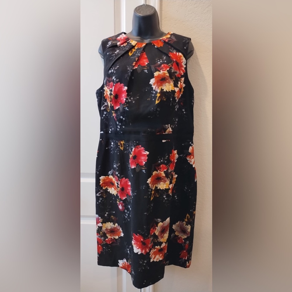 CB ESTABLISHED 1962 multicolor  Floral Sleeveless Stretch Knit Dress 16